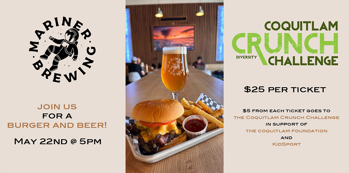 fundraiser image of burger, beer and logos