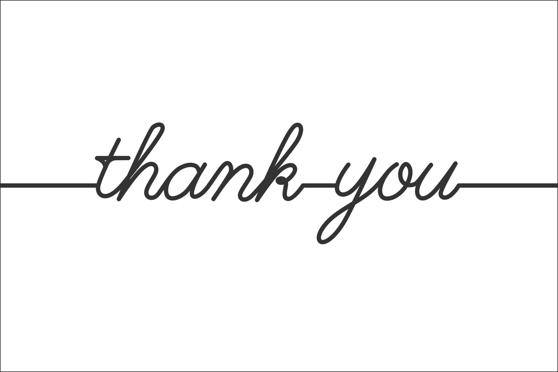 Thank you  – Continuous line drawing typography lettering minima Continuous line with the words thank you